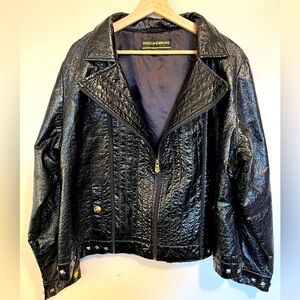 ROCAWEAR Black Textured Bomber Zip Cropped Jacket